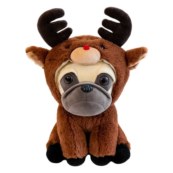 QIUXUJ-Cute Pug Dog Stuffed Animal as Brown Lion Plush Toys Soft Pug Toy in Lion Great Plushies Dog Toys Stuffed Puppy Animals for Kids, 9.84in (Brown)