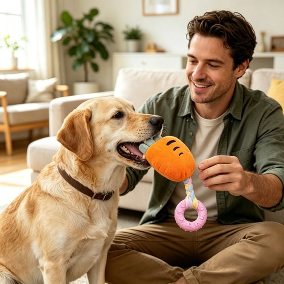 QIUXUJ-Dog Toys Squeaky Cheese – Shaped Calming Game Sound, Plush Pet Teething Home, Indoor Outdoor Playtime Family Enrichment, Indoor Outdoor Playtime Family Enrichment Training Exercise (Orange)