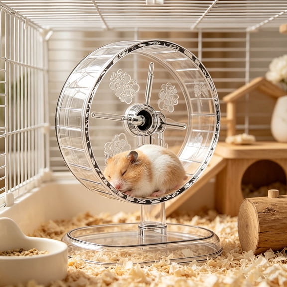 QIUXUJ-Silent Hamster Exercise Wheel, Smooth Spinning Running Wheel for Small Pets, Non-, Quiet Operation, Suitable for Hamsters, Gerbils, Pets (A)