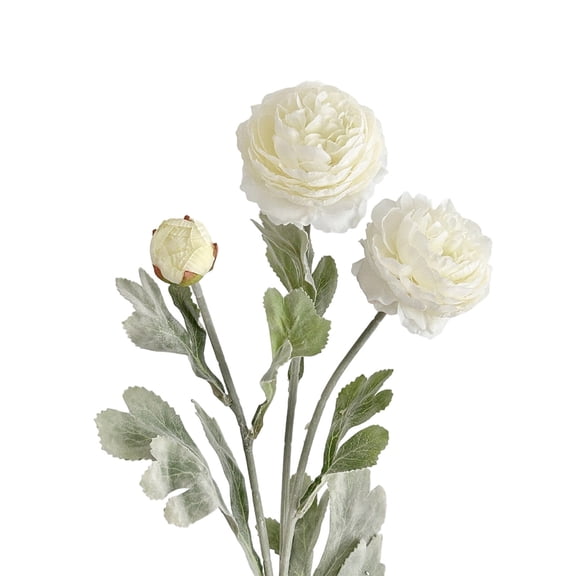 QIUXUJ - Total 50cm Length Artificial Ranunculus Flower Stem, 8cm Large Bloom Real Touch Silk Floral Arrangement for Home Vase Decor, Wedding Centerpiece Decoration (I)