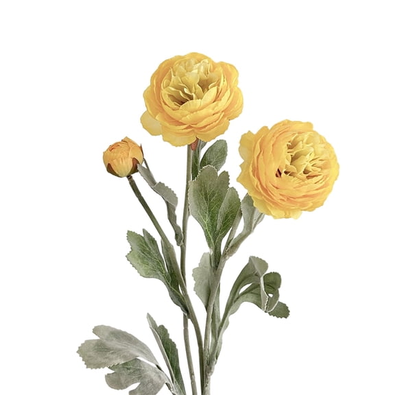 QIUXUJ - Total 50cm Length Artificial Ranunculus Flower Stem, 8cm Large Bloom Real Touch Silk Floral Arrangement for Home Vase Decor, Wedding Centerpiece Decoration (N)