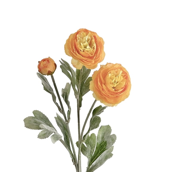 QIUXUJ - Total 50cm Length Artificial Ranunculus Flower Stem, 8cm Large Bloom Real Touch Silk Floral Arrangement for Home Vase Decor, Wedding Centerpiece Decoration (A)