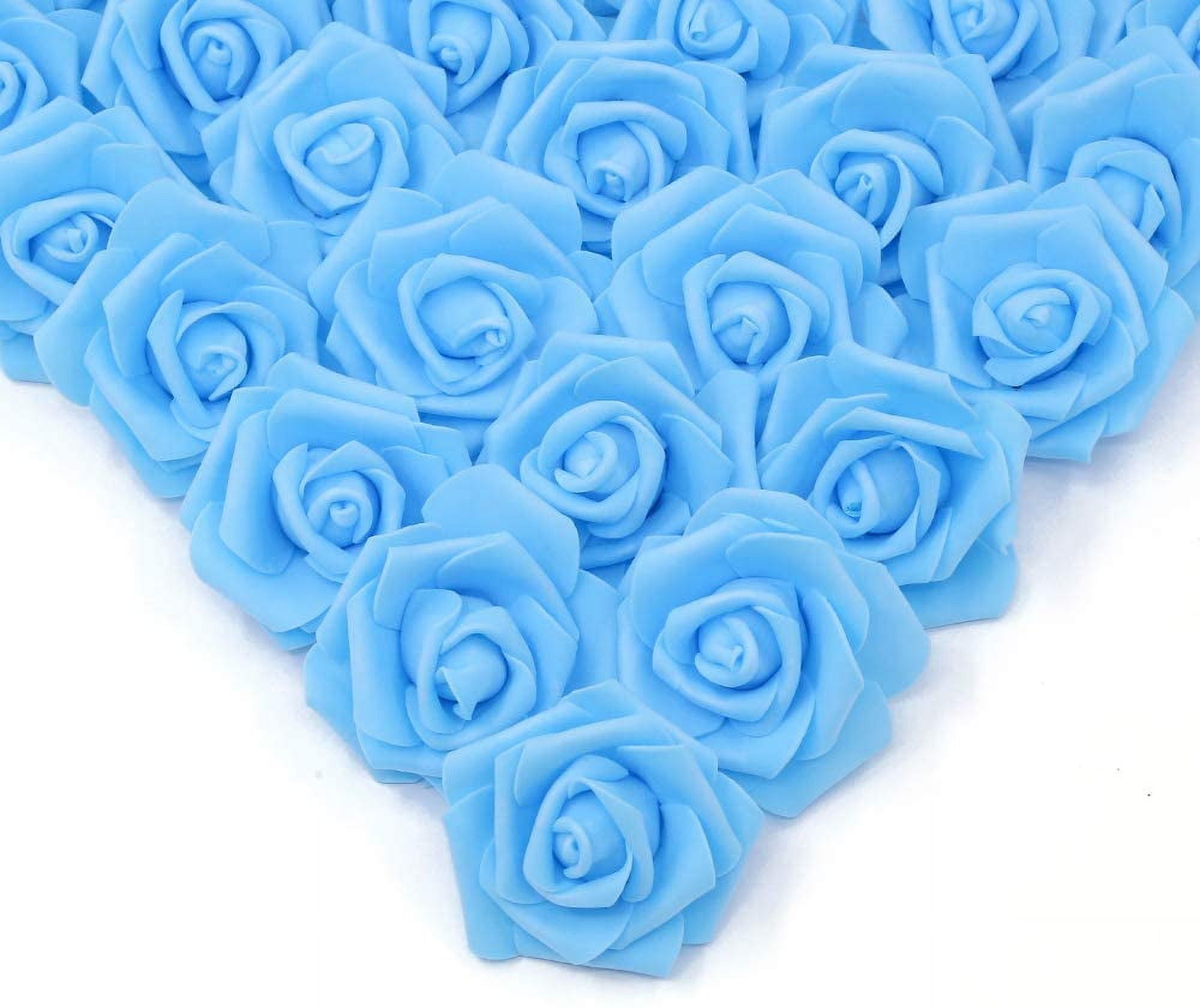 QIUYI 100 Pcs Artificial Rose Flower Heads Real Looking White Foam Fake ...