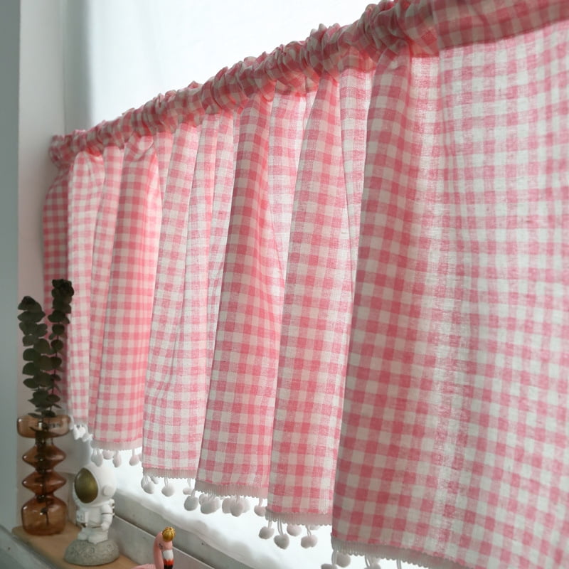 QIUYI American Rural Lace Curtain Toilet Half Curtain Kitchen Curtain ...