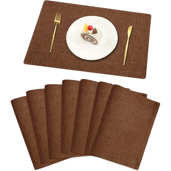 QIUYI Cloth Placemats Set of 8 Washable Linen Placemats Woven Table Mats Dining Place Mats for Dining Table, Kitchen, Wedding, Home Decoration-12” x 22” (Peacock Blue)