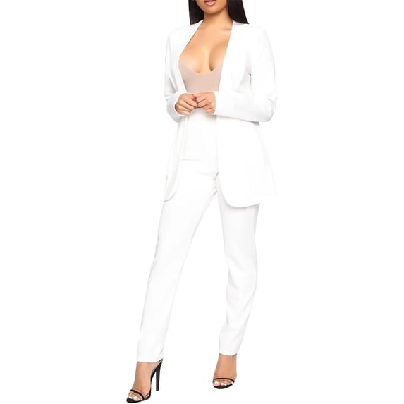 QIUYI Formal Pantsuits for Women Evening Party Wedding Guest 2 Piece Outfits Sets Work Office Casual Dressy Pant Suits