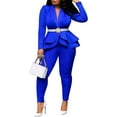 thumbnail image 1 of QIUYI Formal Pantsuits for Women Evening Party Wedding Guest 2 Piece Outfits Sets Work Office Casual Dressy Pant Suits, 1 of 6