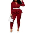 thumbnail image 1 of QIUYI Formal Pantsuits for Women Evening Party Wedding Guest 2 Piece Outfits Sets Work Office Casual Dressy Pant Suits, 1 of 5