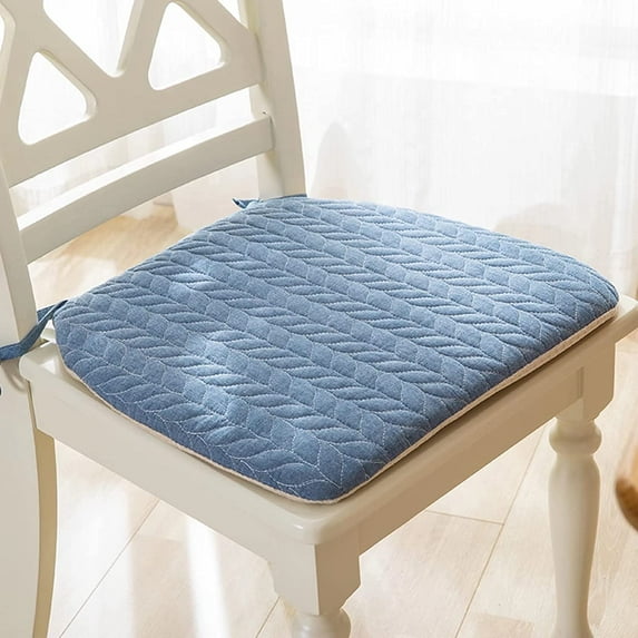 QIUYI Indoor Seat Cushions for Dining Chairs, Chair Pads for Kitchen Chairs with Ties, Cotton Fabric Single Chair Cushion for Dining Room, Skin-Friendly and Super Breathable Green