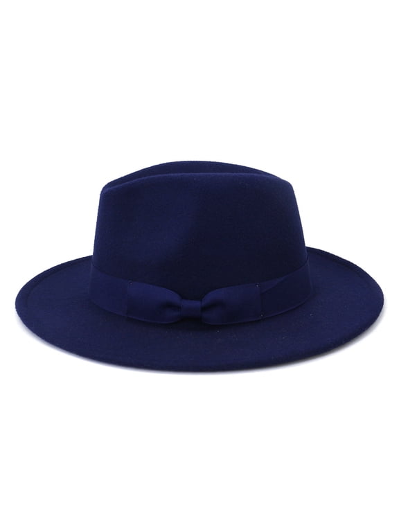QIUYI Lavender bonded fedora Wide brimmed Panama hat Feel Jazz hat Church hat English women's fedora for men
