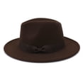 thumbnail image 1 of QIUYI Lavender bonded fedora Wide brimmed Panama hat Feel Jazz hat Church hat English women's fedora for men, 1 of 6