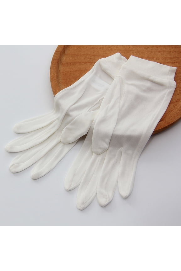 QIUYI Natural Mulberry Silk Gloves Female Summer Thin Breathable Sleep Moisturizing Touch Screen Driving Sunscreen Mittens