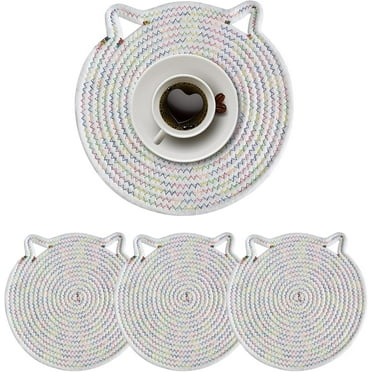 QIUYI Oval Placemats Set of 2 Washable Placemats Woven Placemats 14 x 20 Inch Oval Heat-Resistant Table Mats for Dining Tables, Indoor and Outdoor Decorations (Beige)