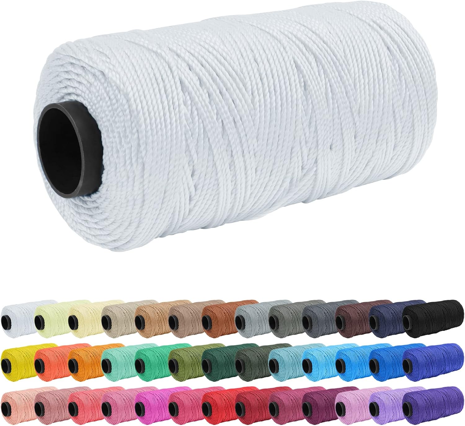 QIUYI Polypropylene Macrame Cord 1.5mm x 218 Yards, 3Strand Twisted