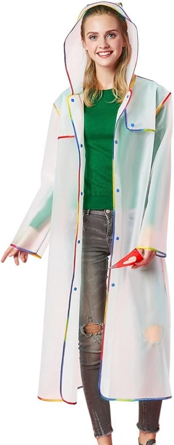 QIUYI Woman Raincoat EVA Thick Rainwear Unisex SemiTransparent Rain