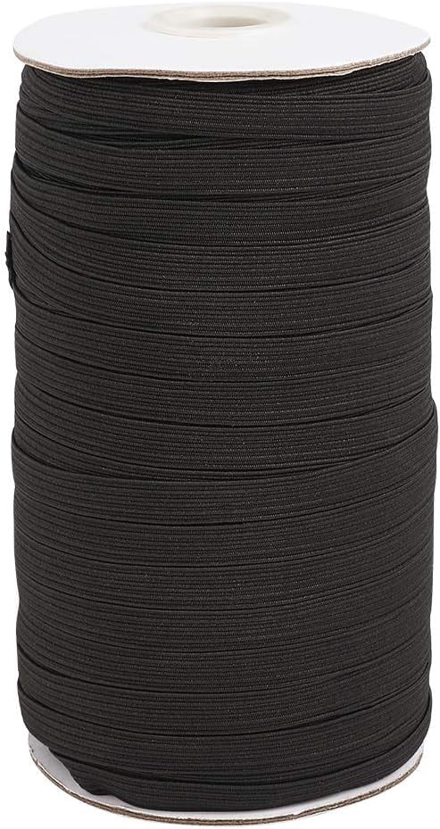 QIUYIDP 200 Yards White 1/4 inch Wide Flat Elastic Band Braided Stretch ...
