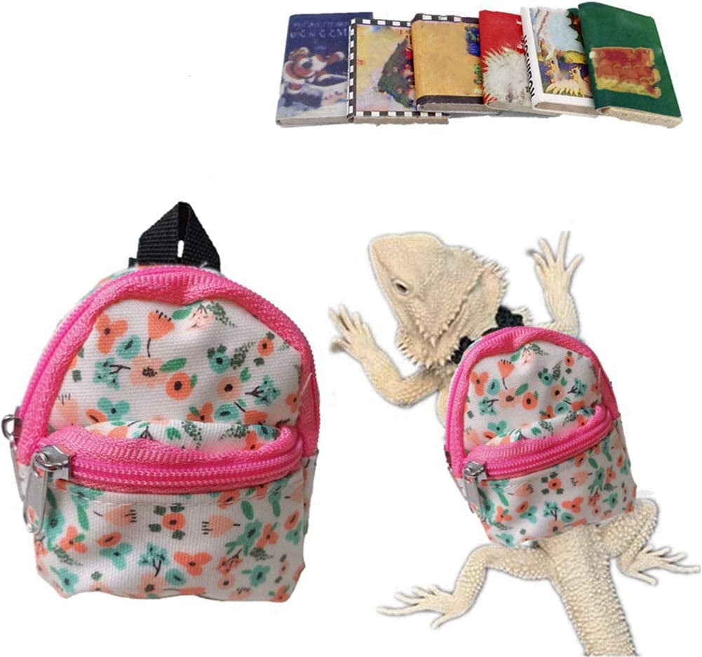 QIUYIDP Lizard backpack for Bearded Dragons School Bag & Books Set ...
