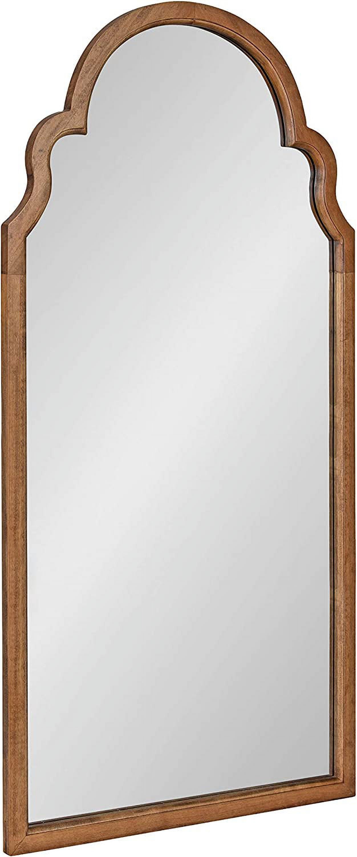 Hogan Rustic Brown Poplar Wood Arched Vanity Mirror 24x48