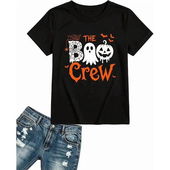 QIXYN Family Halloween Shirts Boo Crew Shirt Matching Family Spooky Outfits _ Family Halloween Costumes,Mom Dad and Baby M...