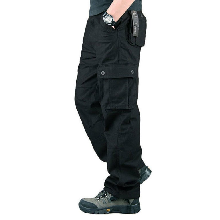 QIYAA Men's Army Tactical Combat Cotton Cargo Work Pants Outdoor Hiking  Trousers