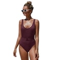 thumbnail image 1 of QIYAA One Piece Swimsuit Women Swimwear Solid Color Padded Bra Bodysuit Summer Open Back Swimming Suit Female Brazilian Beach, 1 of 5