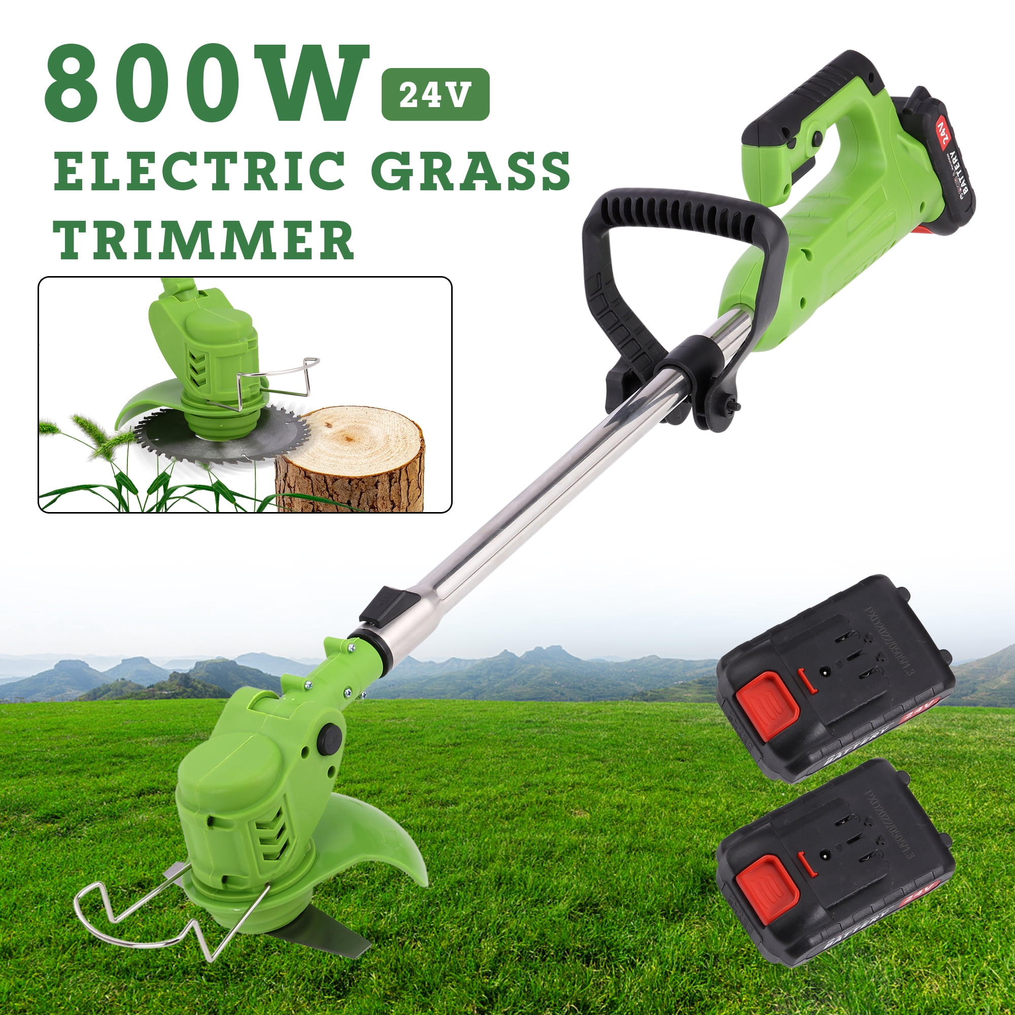 QIYAA String Trimmer Lawn Edger,24V Cordless Brush Cutter Electric
