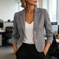 thumbnail image 1 of QIYAGBSA Blazer for Women Soft Slim Fit Notched Lapel Two Button Long Sleeve Fall Casual Office Outerwear Lightweight Layer for Cool Days Everyday Wear (Gray, L), 1 of 9