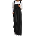 thumbnail image 1 of QIYAGBSA Corduroy Overalls for Women Wide Leg Adjustable Strap Sleeveless Jumpsuit with Pockets Soft Fall Winter (Black, 2XL), 1 of 9