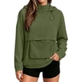 thumbnail image 1 of QIYAGBSA Half Zip Windbreaker for Women Hooded Pullover Kangaroo Pocket Drawstring Hem Lightweight Long Sleeve Anorak Jacket for Outdoor Runs and Weekend Wear, 1 of 9