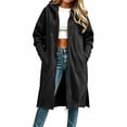 thumbnail image 1 of QIYAGBSA Hoodies for Women Long Zip Up Hooded Sweatshirt Side Slits with Pockets Casual Fall (Black, S), 1 of 6