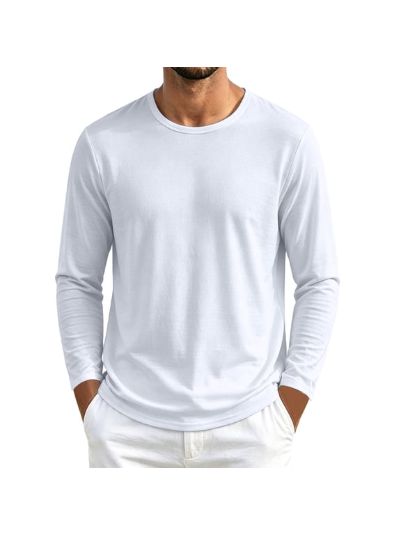 Long Sleeve Mesh T Shirts for Men Moisture Wicking Quick Dry Crewneck Workout Lightweight Solid Color Athletic Gym Running Casual Tops