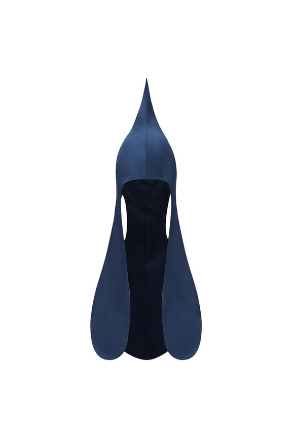 Mens Medieval Cap Pointed Top with Ear Flaps for Renaissance Faire Themed Events (Blue Free Size)