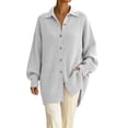thumbnail image 1 of QIYAGBSA Soft Cardigan Sweaters for Women Ribbed Knit Button Down Lapel Collar Loose Mid Length Long Sleeve with Pockets Fall Winter Layer, 1 of 7