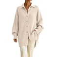thumbnail image 1 of QIYAGBSA Soft Cardigan Sweaters for Women Ribbed Knit Button Down Lapel Collar Loose Mid Length Long Sleeve with Pockets Fall Winter Layer, 1 of 7