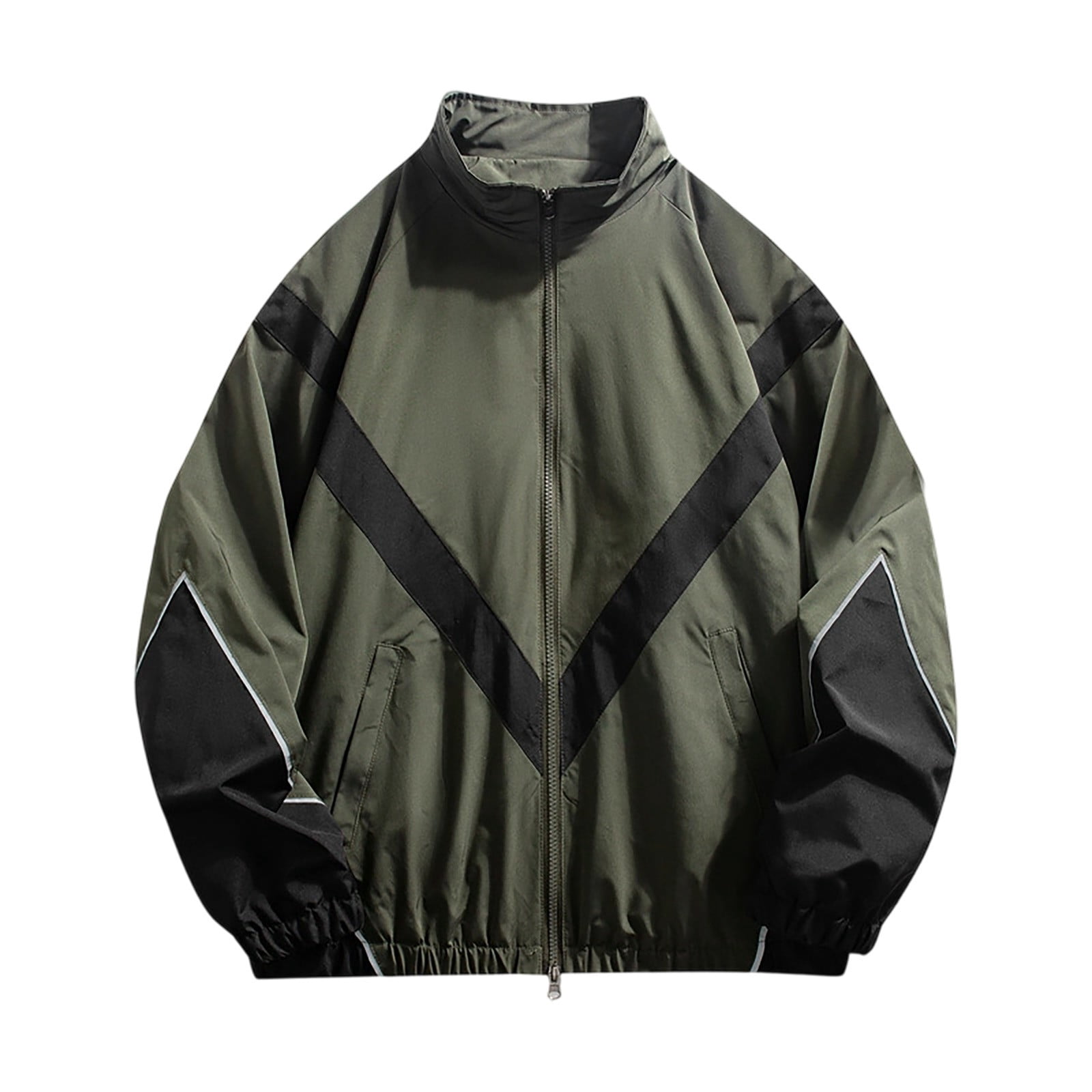 Track Fall Blocks QIYAGBSA Track Jackets for Men Polyester Waterproof Loose Fit Stand ...