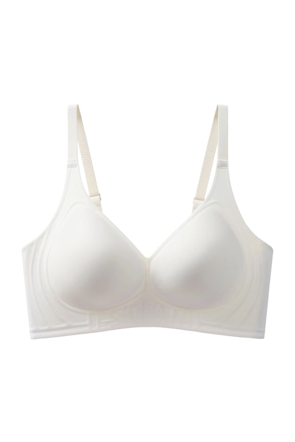 V-Neck Seamless Bra Wireless Nylon Spandex with Thin Straps for Fitted Tops