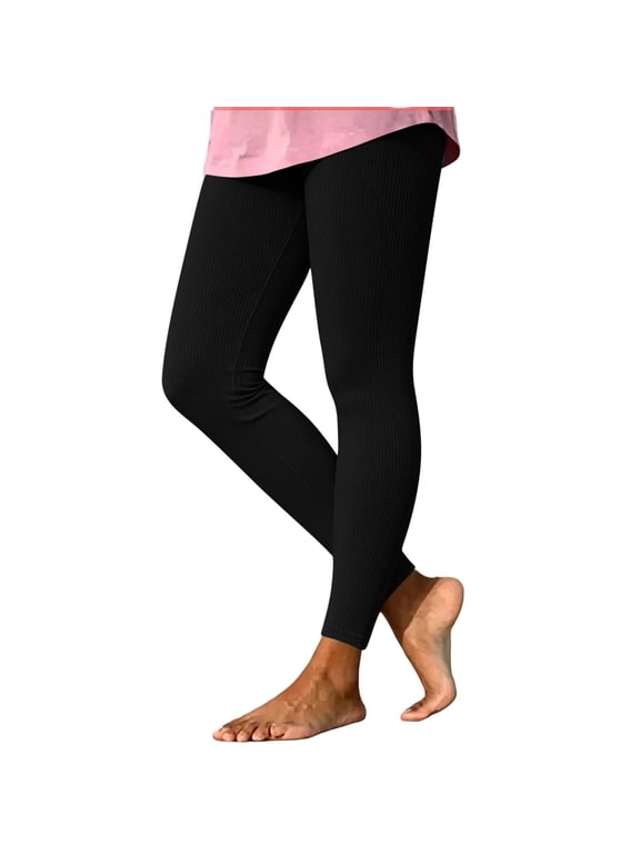 Women Leggings High Waist Full Length Smooth Knit Solid Colors for Fall Winter Yoga Workouts Studio Classes Errands and Everyday Layering