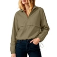thumbnail image 1 of QIYAGBSA Women's Half Zip Pullover Windbreaker Stand Collar Drawstring Hem Lightweight Long Sleeve Casual Jacket Outerwear, 1 of 8