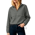 thumbnail image 1 of QIYAGBSA Women's Half Zip Pullover Windbreaker Stand Collar Drawstring Hem Lightweight Long Sleeve Casual Jacket Outerwear, 1 of 8