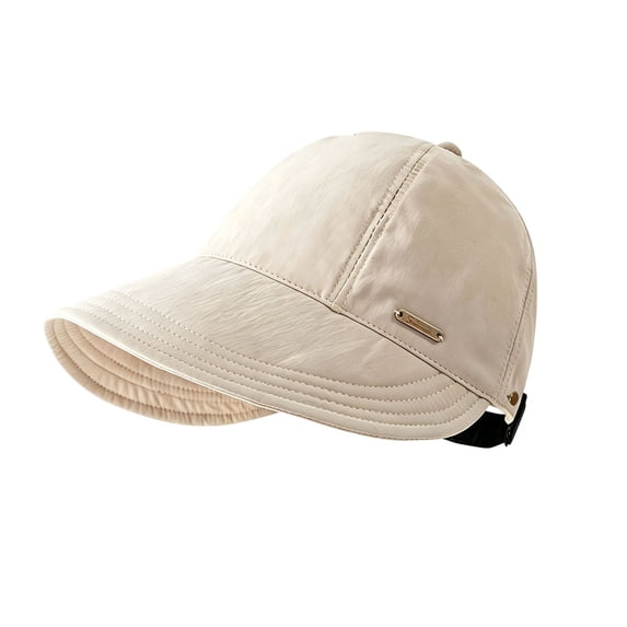 QIYAGBSA Womens Wide Brim Sun Hat Soft Ponytail Opening Foldable Cap Beach Hiking Golf Gardening Outdoor Travel