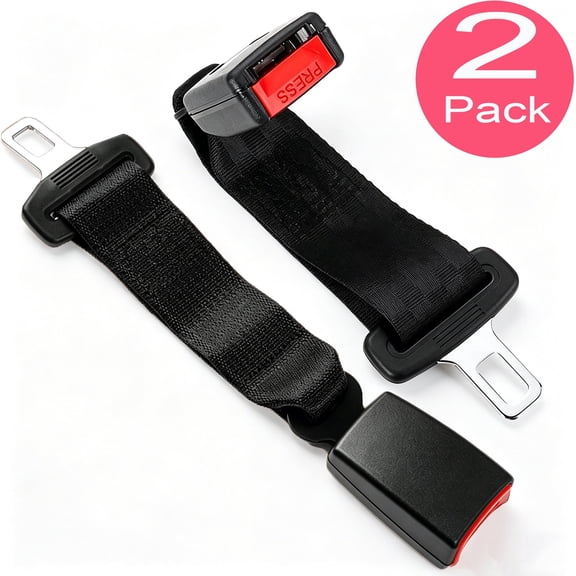 QIYFDDF Seat Belt Extender for Cars, 2 Pack 11.42-inch, Automobile universal seat belt extension buckle(0.846"/21.5mm Tongue Width)
