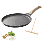 QIYFDDF Nonstick Pan Titanium Crepe Pan 10-inch Flat Skillet Crepe Pan for Roti / Quesadilla / Tortilla / Dosa, Induction Cooker / Gas Stove / Microwave Oven / Gas Stove Universal