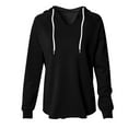 thumbnail image 1 of QIbmong Hoodies for Women Raglan Long Sleeve Drawstring V Neck Loose Lightweight Pullover Tops Casual Sweatshirt Fall, 1 of 4