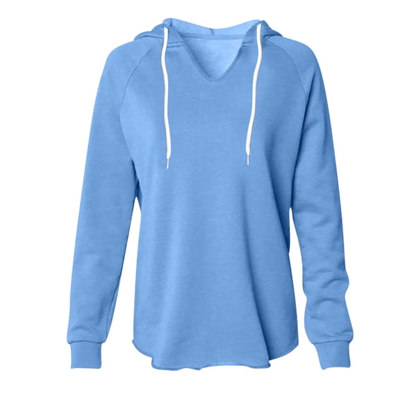 QIbmong Hoodies for Women Raglan Long Sleeve Drawstring V Neck Loose Lightweight Pullover Tops Casual Sweatshirt Fall