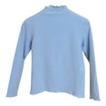 thumbnail image 1 of QIbmong Newborn Infants Girls Light Fleece Top Ruffle-Trim Long Sleeve Shirts Mock Neck Casual Lightweight Soft Cute Undershirts for Kids(10-11 Years,Blue), 1 of 2