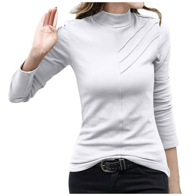 QIbmong Tunic Tops for Women Long Sleeve Thermal Warm Dressy Blouses