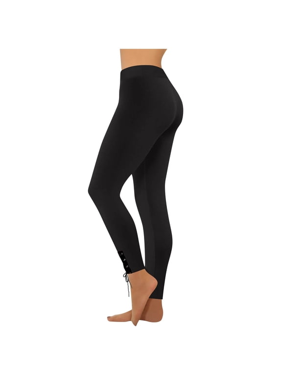 Yoga Leggings for Women Low Waist Slim Skinny Workout Pants Seamless Butt Lift Gym Tights Trousers(M,Black1)