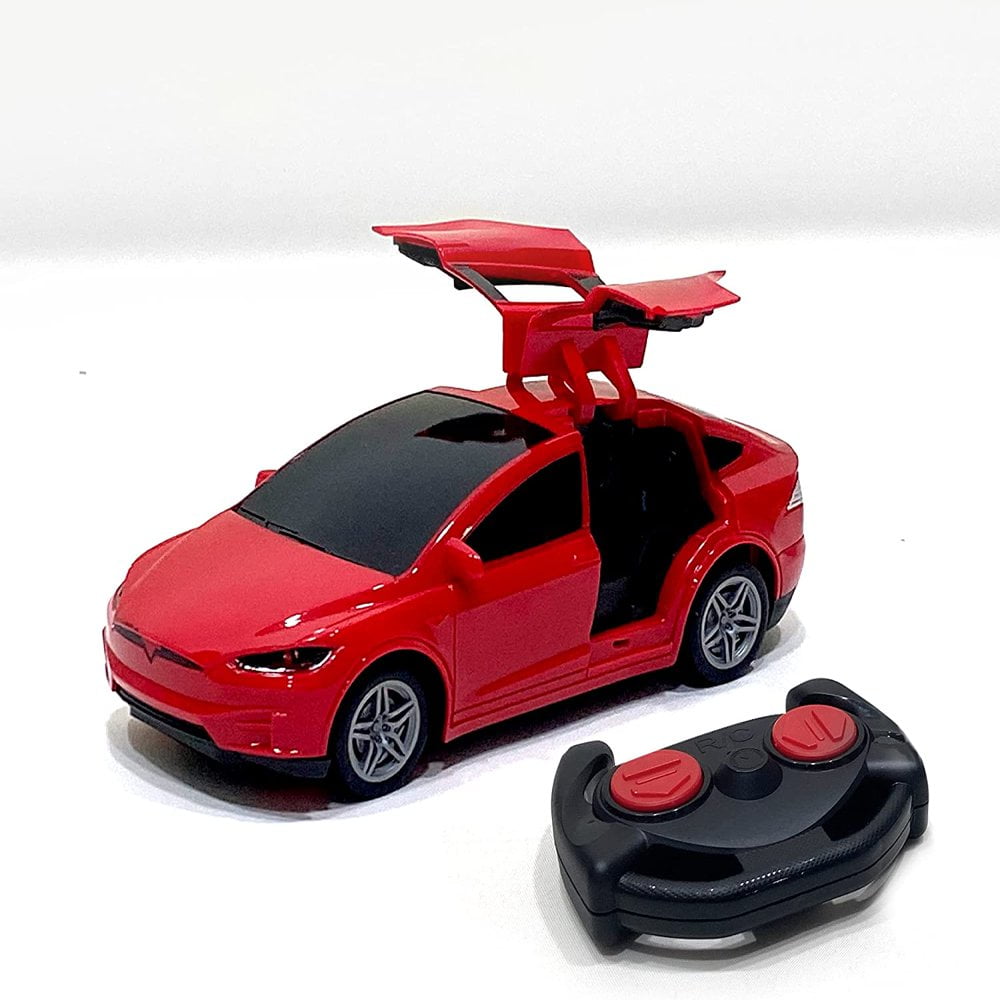 QJUHUNG 1 24 Tesla Dynamic Remote Control Car 4 Channel Remote Control Car with Headlight Drift