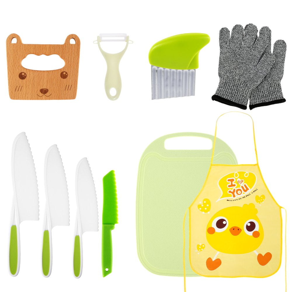 QJUHUNG 13PCS Colorful Knife Kit Kitchen Safety Knife Set for Kids Kids