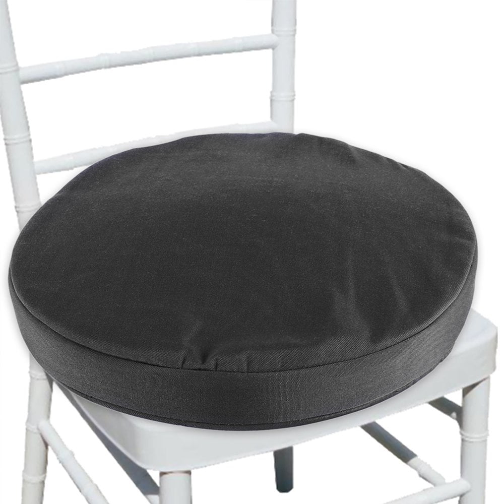 QJUHUNG 14 x 14 Black Round Chair Pad Outdoor Seating Cushion